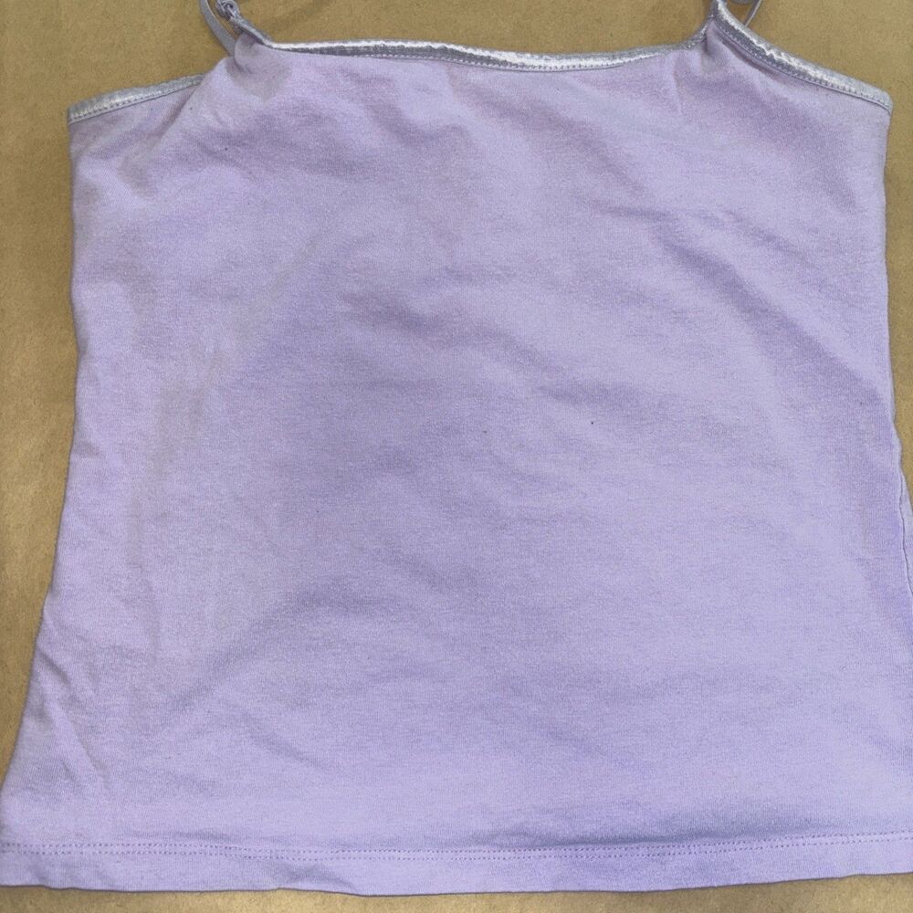Women’s Ambiance Apparel Size Large Lavender Purple Camisole With Shelf Bra - Picture 4 of 7